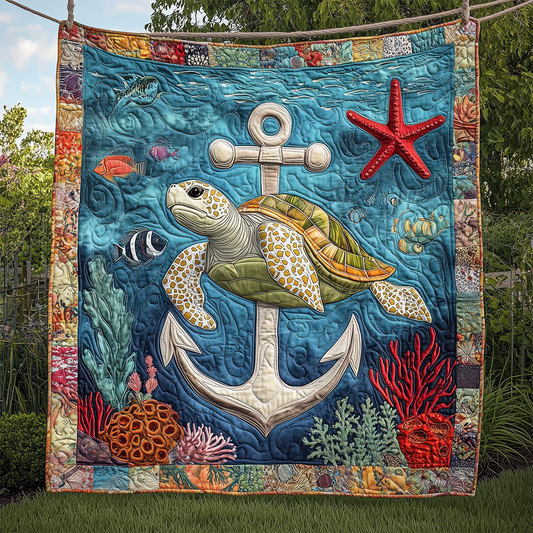 Turtle Ocean Haven Quilted Blanket GFTOHD2585