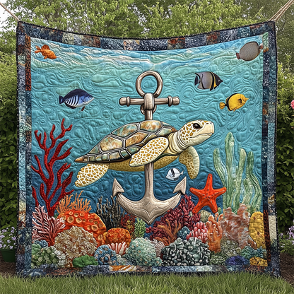 Sea Turtle Paradise Quilted Blanket GFTOHD2596