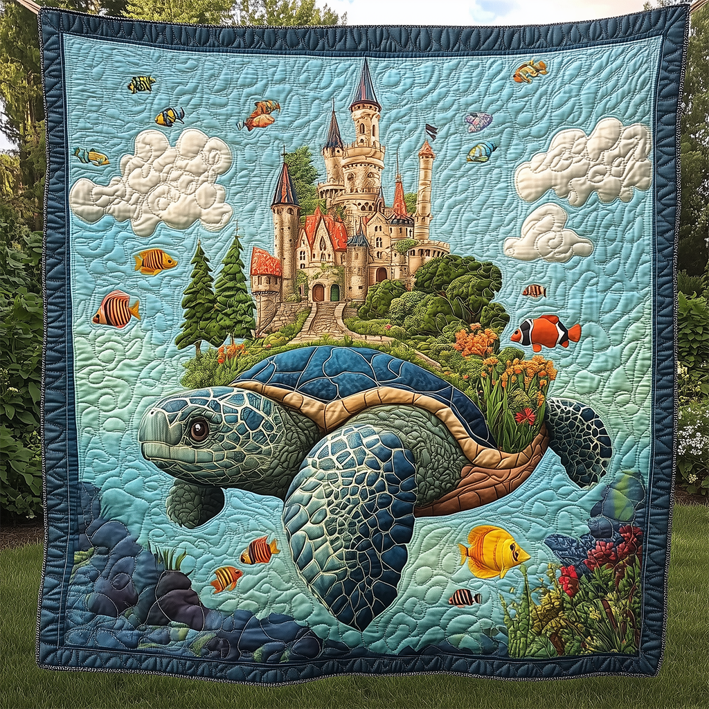 Sea Turtle Paradise Quilted Blanket GFTOHD2597