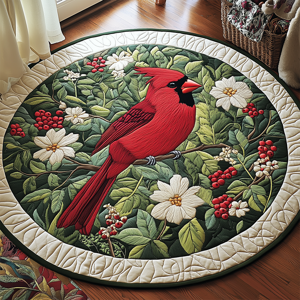 The Cardinal Haven Quilted Round Mat GFTOHD2615