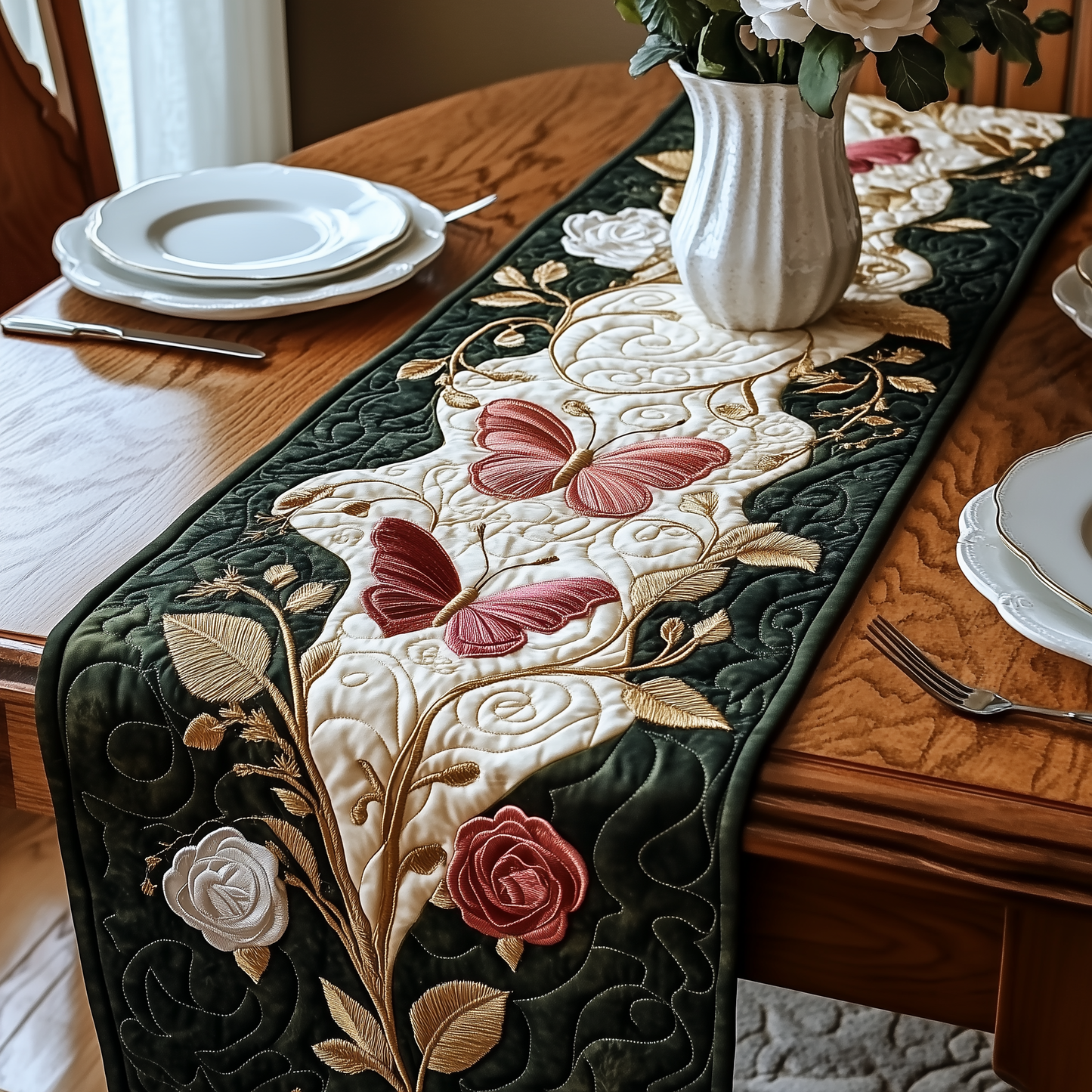 Butterfly Symphony Quilted Table Runner GFTOHD2781