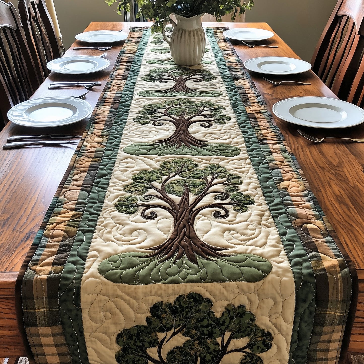 Vintage Tree Of Life Quilted Table Runner GFTOHD2921