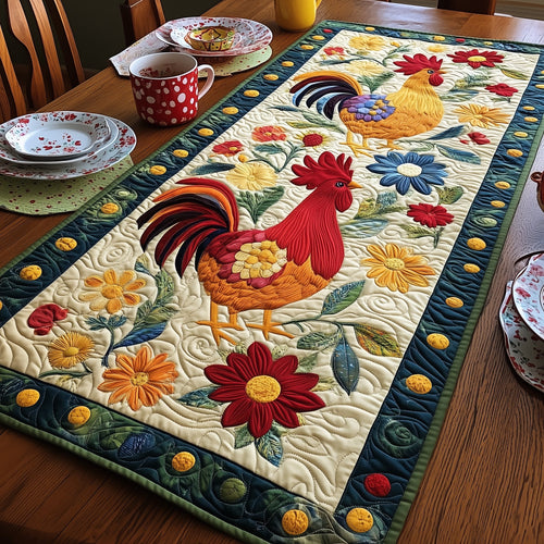 Joyful Chicken Farm Quilted Table Runner GFTOHD2955