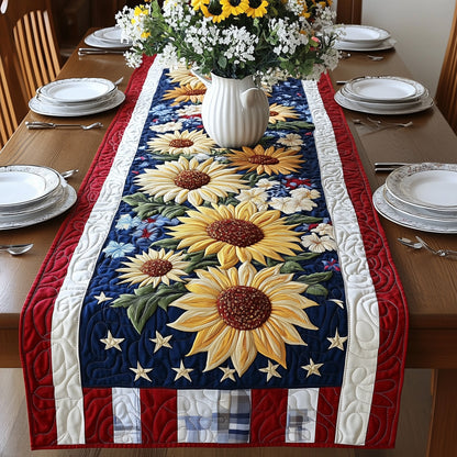 Patriotic Sunflower Quilted Table Runner GFTOHD3029