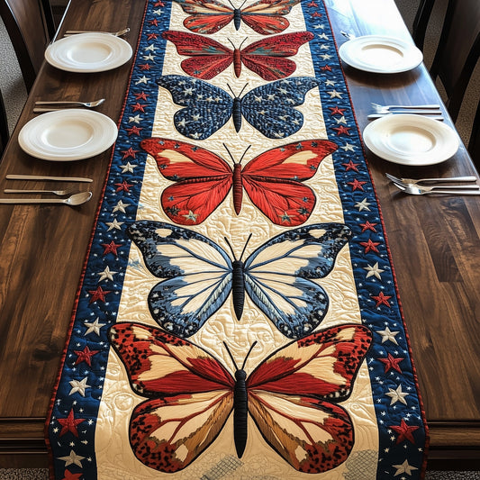 Patriotic Butterfly Quilted Table Runner GFTOHD3033