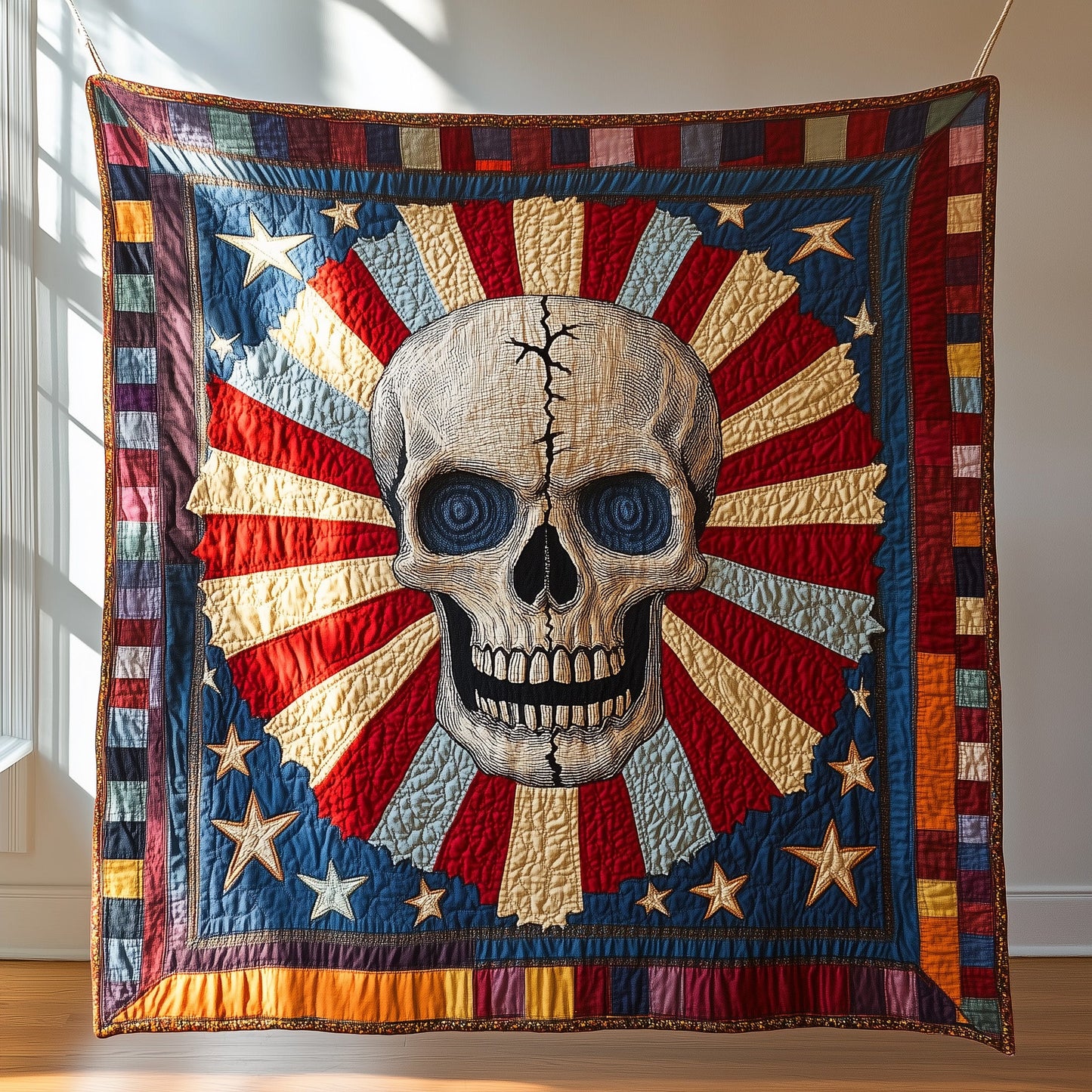 Patriotic Skull Quilted Blanket GFTOHD3091