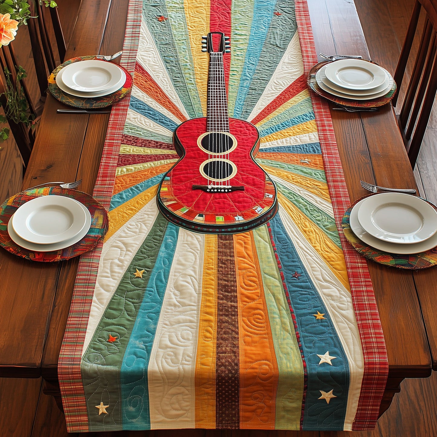 Guitar Quilted Table Runner GFTOHD3094