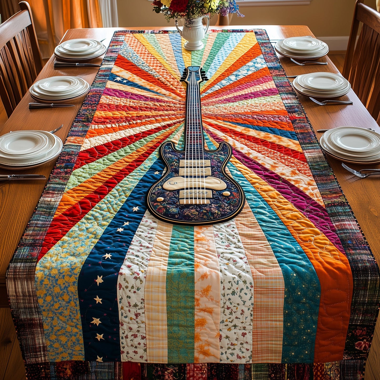 Guitar Quilted Table Runner GFTOHD3096