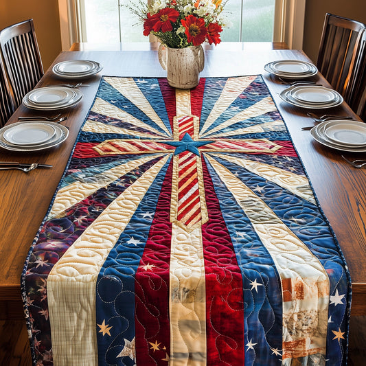 Patriotic Cross Quilted Table Runner GFTOHD3135