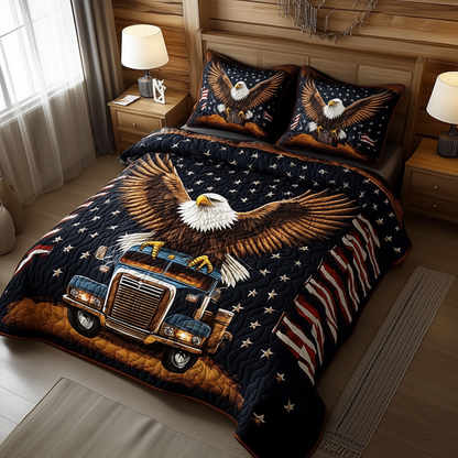 Eagle of Freedom 3-Piece Quilted Bedding Set GFTOHD334