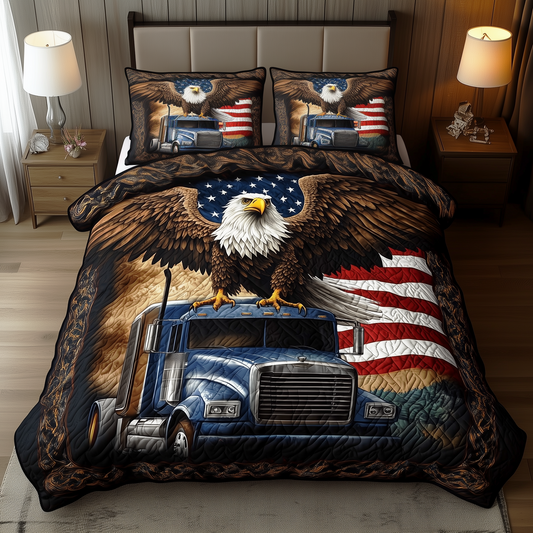 Eagle of Freedom 3-Piece Quilted Bedding Set GFTOHD341