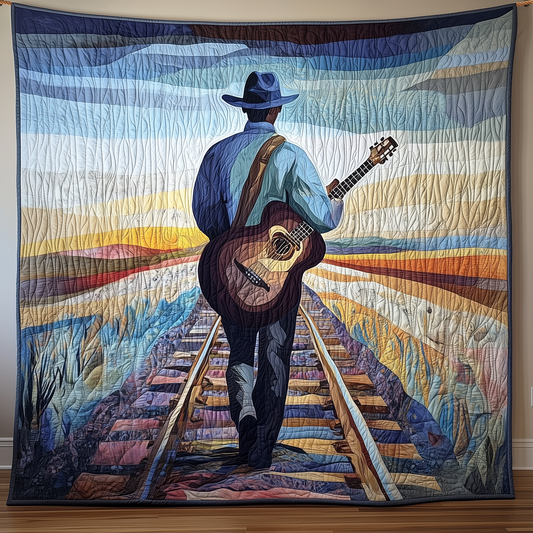 Guitarist Twilight Journey Quilted Blanket GFTOHD353