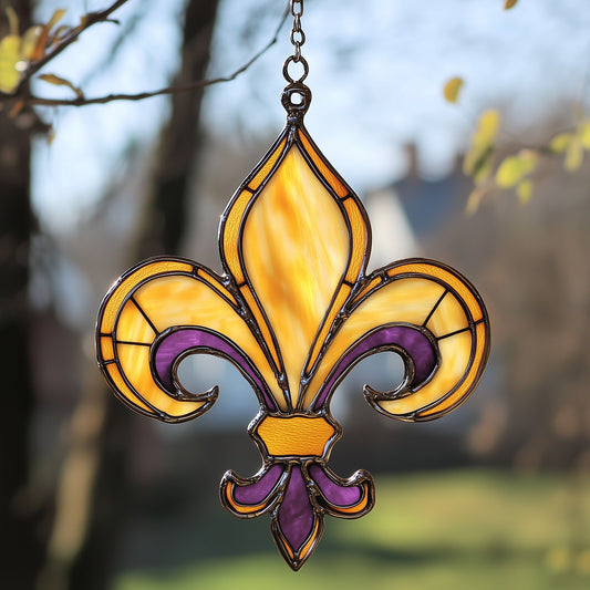 Fleur De Lis Stained Glass Suncatcher GFTOHD3929