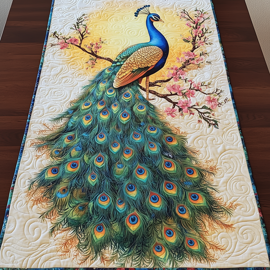 Mystical Twilight Peacock Quilted Table Runner GFTOHD428