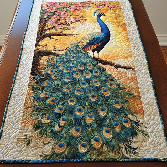 Mystical Twilight Peacock Quilted Table Runner GFTOHD429