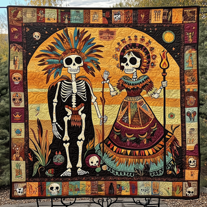 Mexican Day Of The Dead Quilted Blanket GFTOHD546