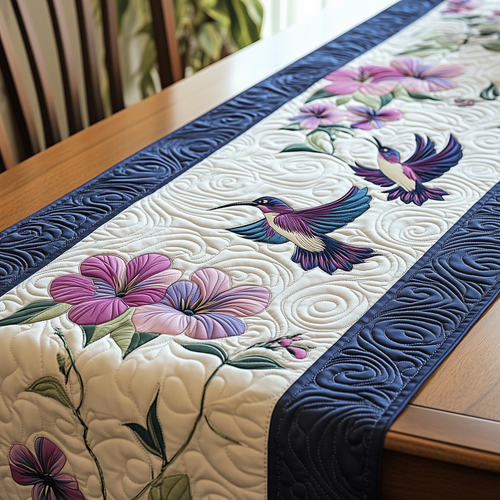 Elegant Hummingbird Quilted Table Runner GFTOHD671