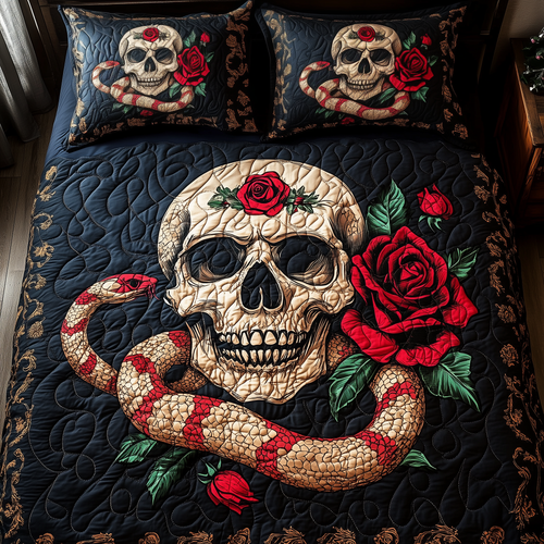 The Enchanted Skull 3-Piece Quilted Bedding Set GFTOHD729