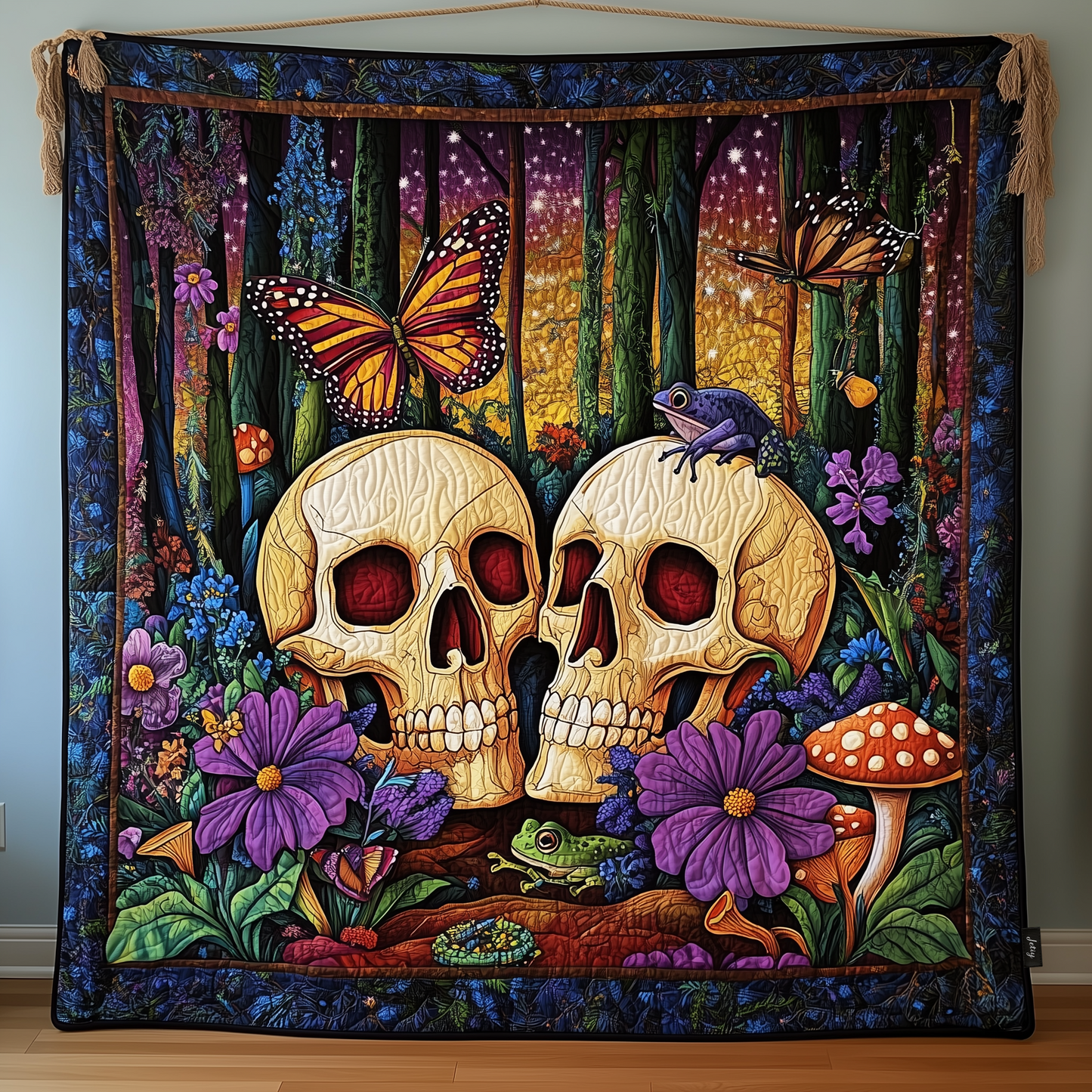 Skulls in Bloom Quilted Blanket GFTOHD809