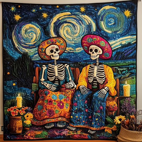 Moonlit Mexican Spirits Quilted Blanket GFTOHD811