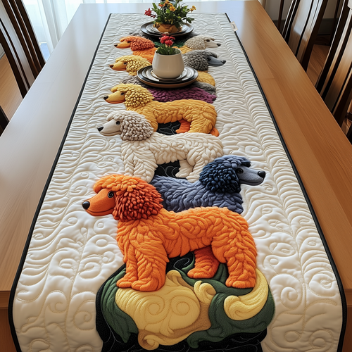 Joyful Poodle Quilted Table Runner GFTOHD812