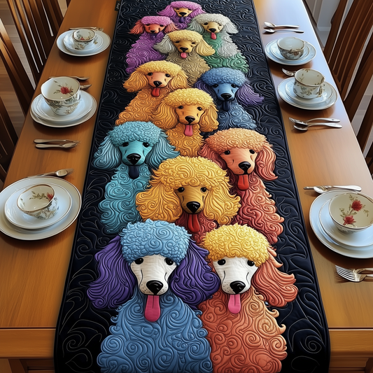 Joyful Poodle Quilted Table Runner GFTOHD816