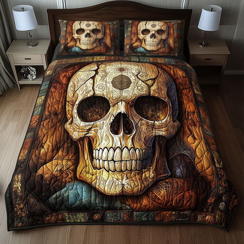 Mystique Solo Skull 3-Piece Quilted Bedding Set GFTOHD851