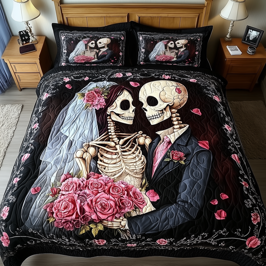 Mystique Skull Couple 3-Piece Quilted Bedding Set GFTOHD898