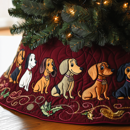 Festive Dachshund Quilted Tree Skirt GFTONL1029