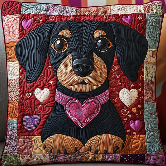 Dachshund Love Quilted Pillow Case GFTONL1048