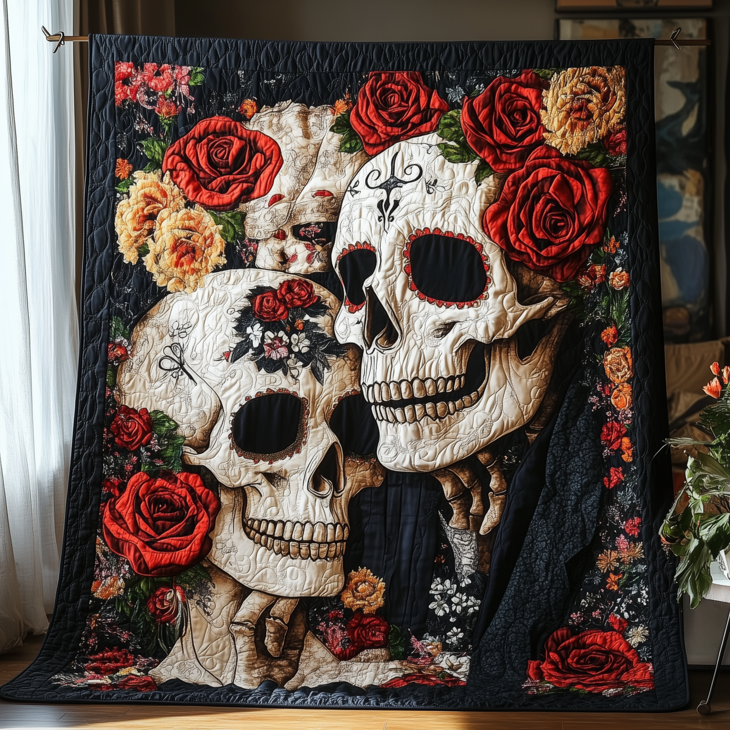 Skull Couple Quilted Blanket GFTONL1100