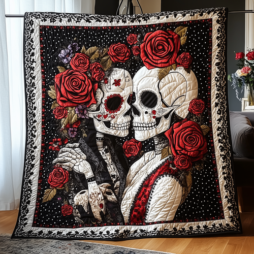 Skull Couple Quilted Blanket GFTONL1104