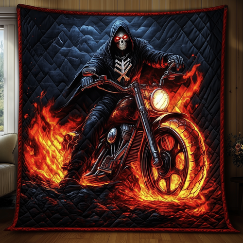 Grim Reaper Skull Quilted Blanket GFTONL1140