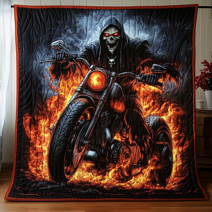 Grim Reaper Skull Quilted Blanket GFTONL1142