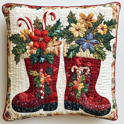 Christmas Santa Boot Quilted Pillow Case GFTONL1232