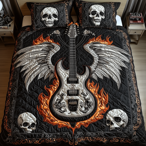 Heavy Metal Guitar 3-Piece Quilted Bedding Set GFTONL1630