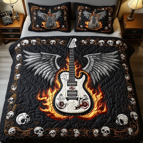 Heavy Metal Guitar 3-Piece Quilted Bedding Set GFTONL1631