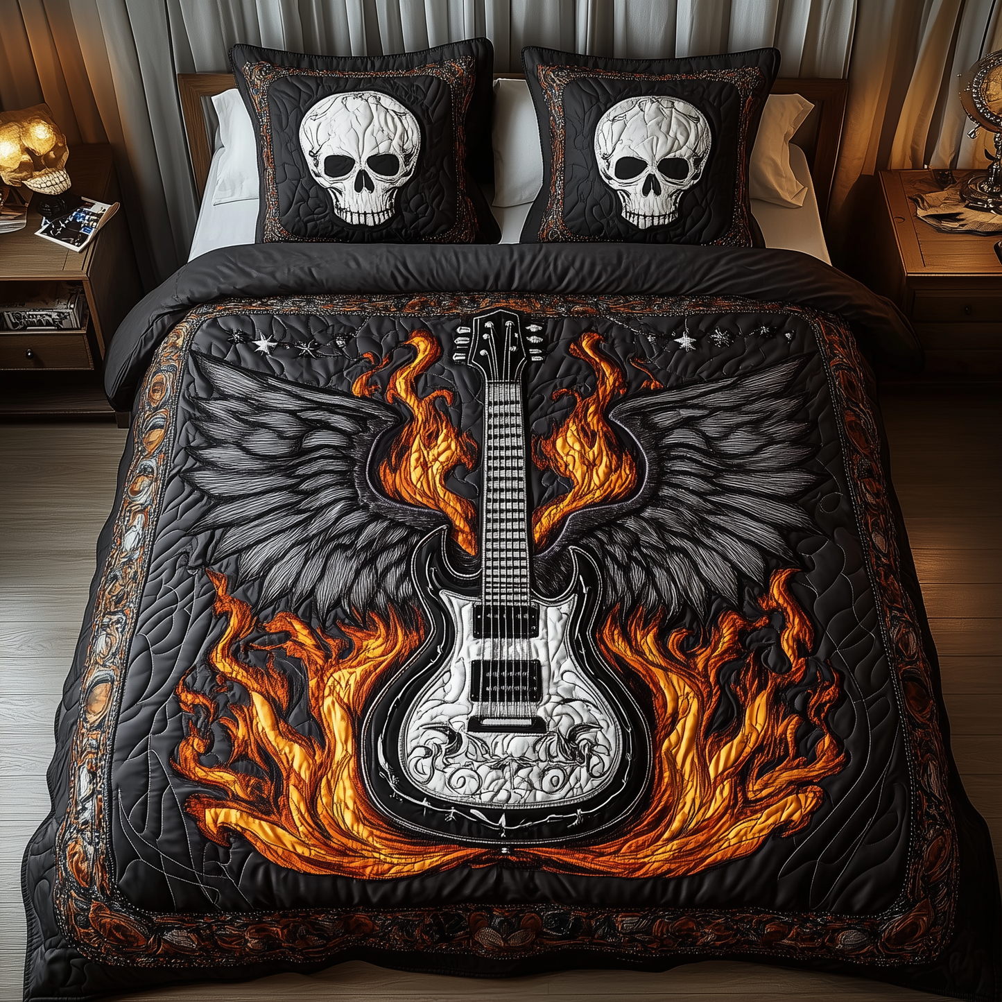 Heavy Metal Guitar 3-Piece Quilted Bedding Set GFTONL1632