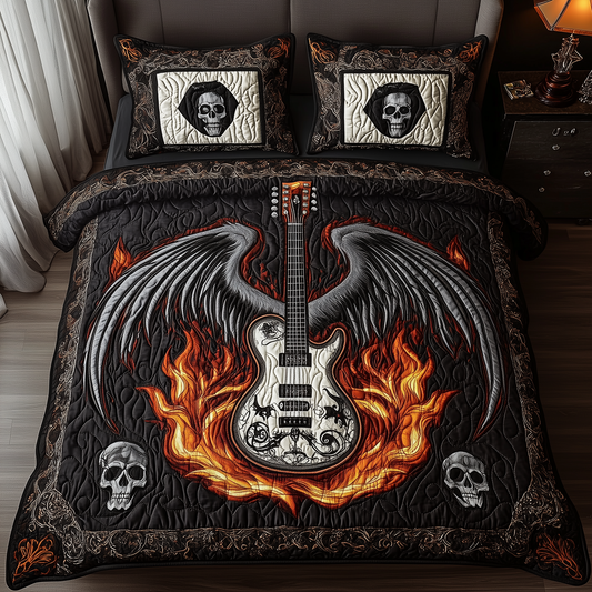 Heavy Metal Guitar 3-Piece Quilted Bedding Set GFTONL1634