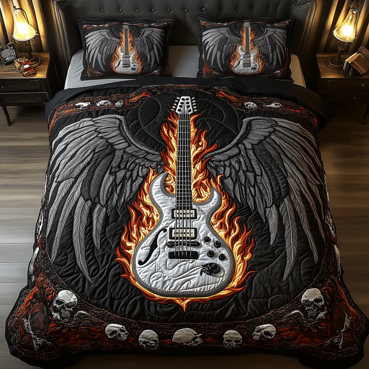 Heavy Metal Guitar 3-Piece Quilted Bedding Set GFTONL1637