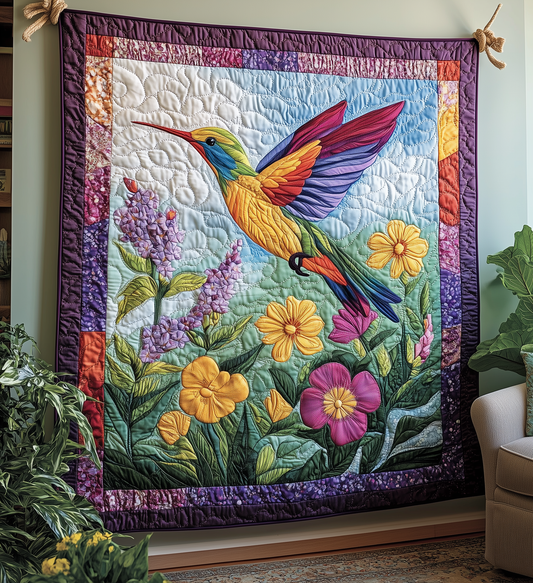 Vibrant Hummingbird Quilted Blanket GFTONL1731