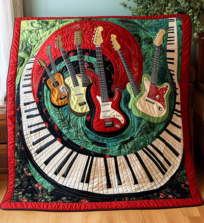 Whirlwind of Melody Guitar Quilted Blanket GFTONL176