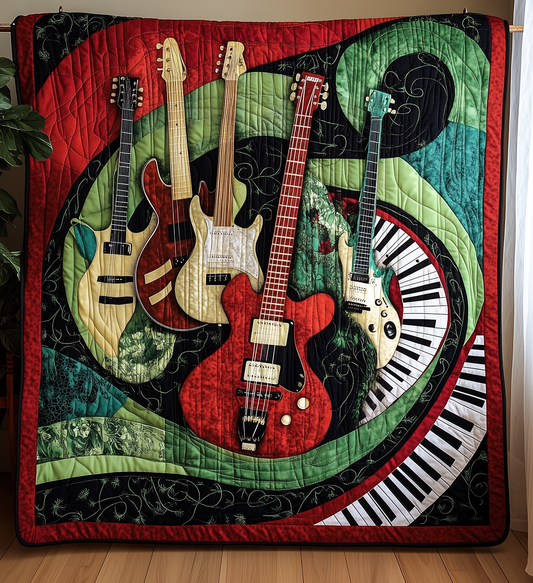 Whirlwind of Melody Guitar Quilted Blanket GFTONL178