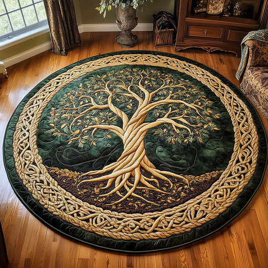 Ancient Tree Of Life Quilted Round Mat GFTONL2388