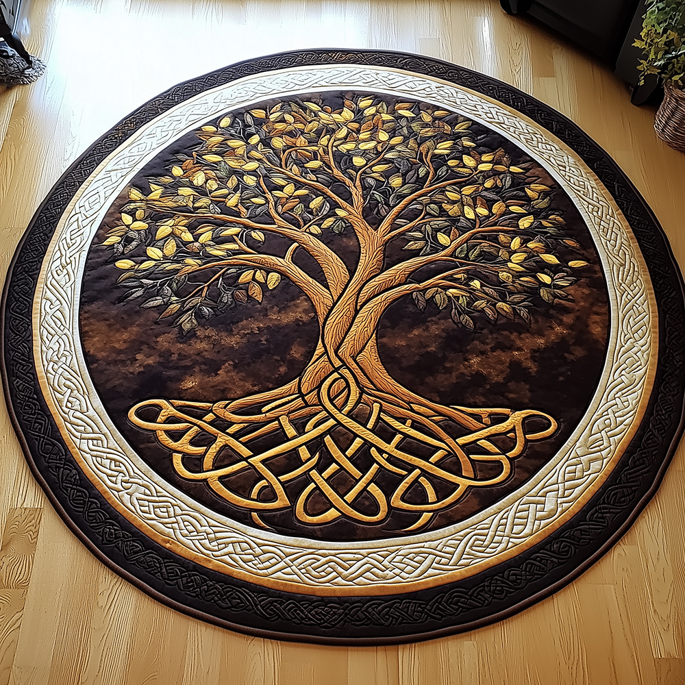 Ancient Tree Of Life Quilted Round Mat GFTONL2389