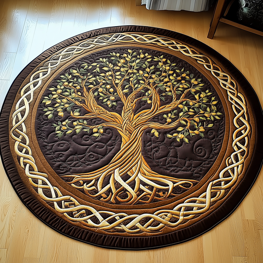 Ancient Tree Of Life Quilted Round Mat GFTONL2392