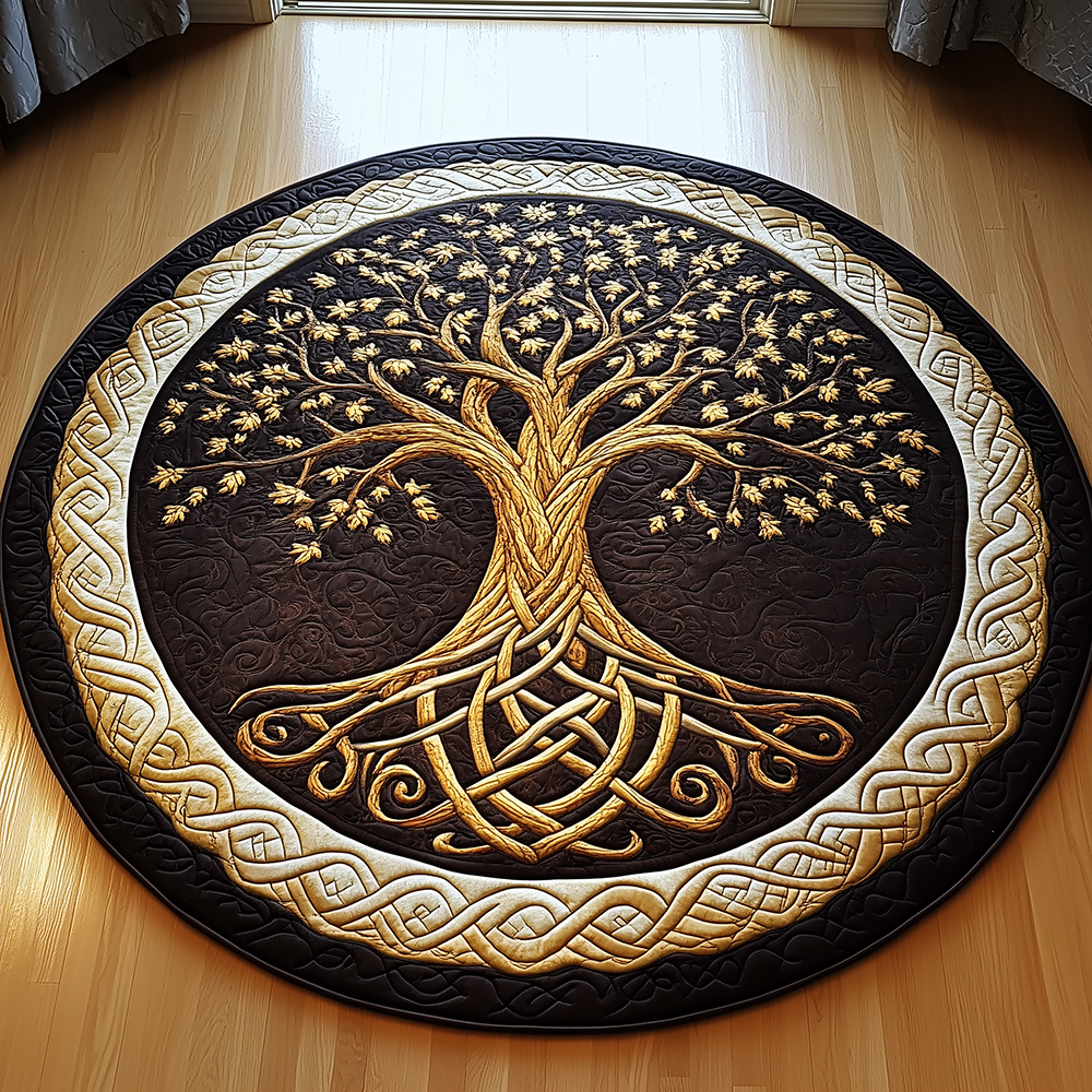 Ancient Tree Of Life Quilted Round Mat GFTONL2396