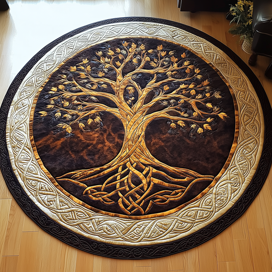 Ancient Tree Of Life Quilted Round Mat GFTONL2397