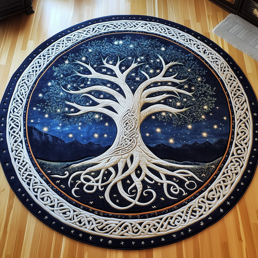 Ancient Tree Of Life Quilted Round Mat GFTONL2403