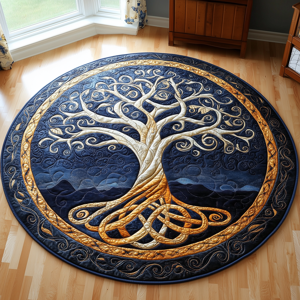 Ancient Tree Of Life Quilted Round Mat GFTONL2404